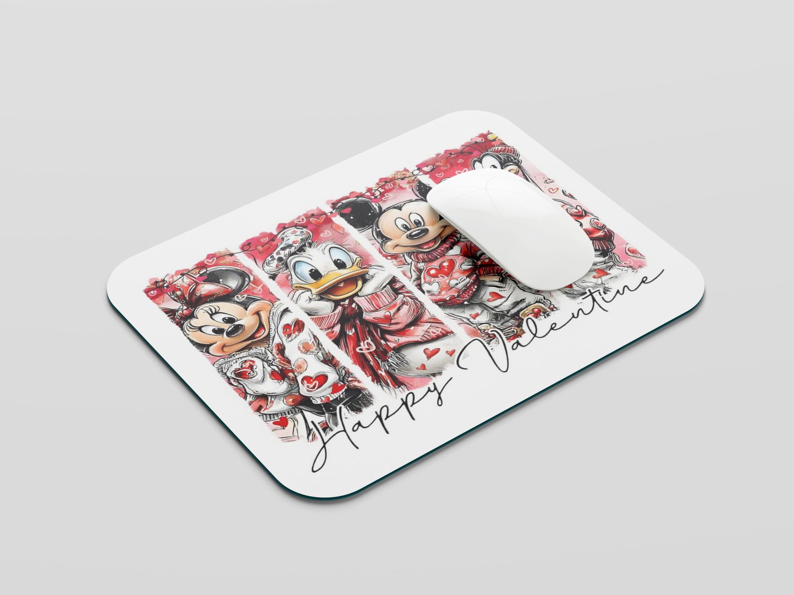 Valentine Special Cartoon Couple Mouse Pad | Love Theme Printed Mousepad | Smooth Surface | Non-Slip Rubber Base | Gift for Boyfriend Girlfriend | 19x23 cm - Image 3