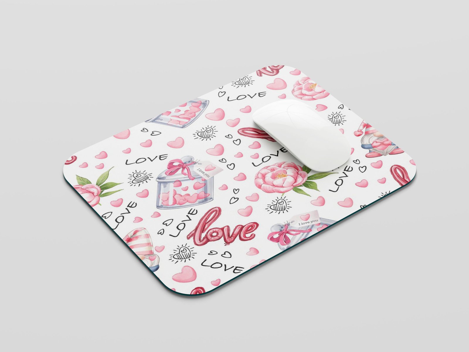 YAADIVA Valentine Gift Mousepad for Boys & Girls | Romantic Couple Mouse Pad with Anti-Slip Rubber Base | 3mm Thick Smooth Surface | 19cm & 23cm Desk Accessory for Him & Her - Image 2