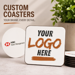 Customised Coasters Set of 6  Round or Square(3.75 Inch) – Personalised Photo / Logo Print (Read Short Description)