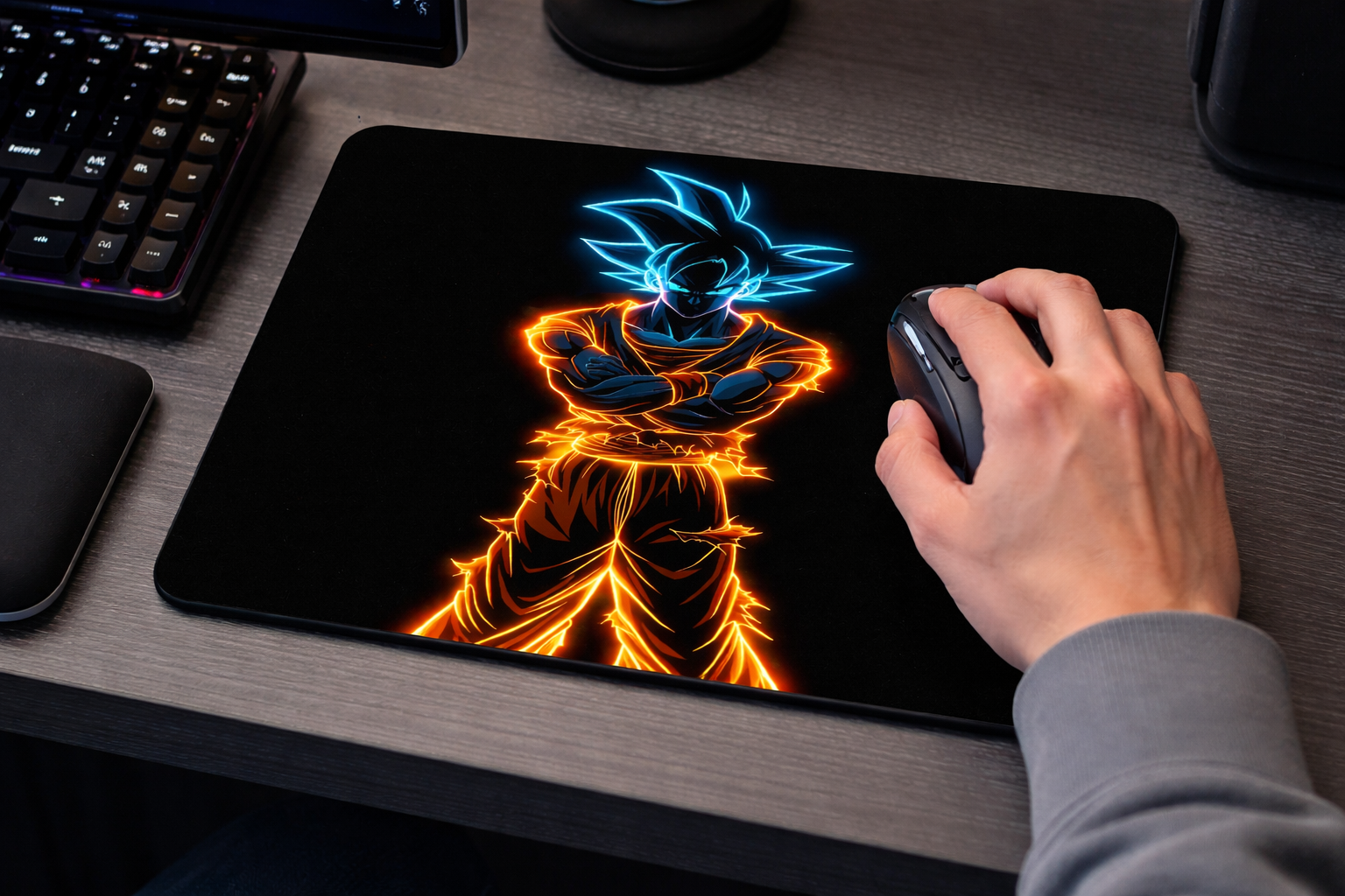 YAADIVA GOKU Printed Mouse Pad for Gaming, Study & Office | Smooth Surface Mousepad | Size 19cm / 22cm - Image 2