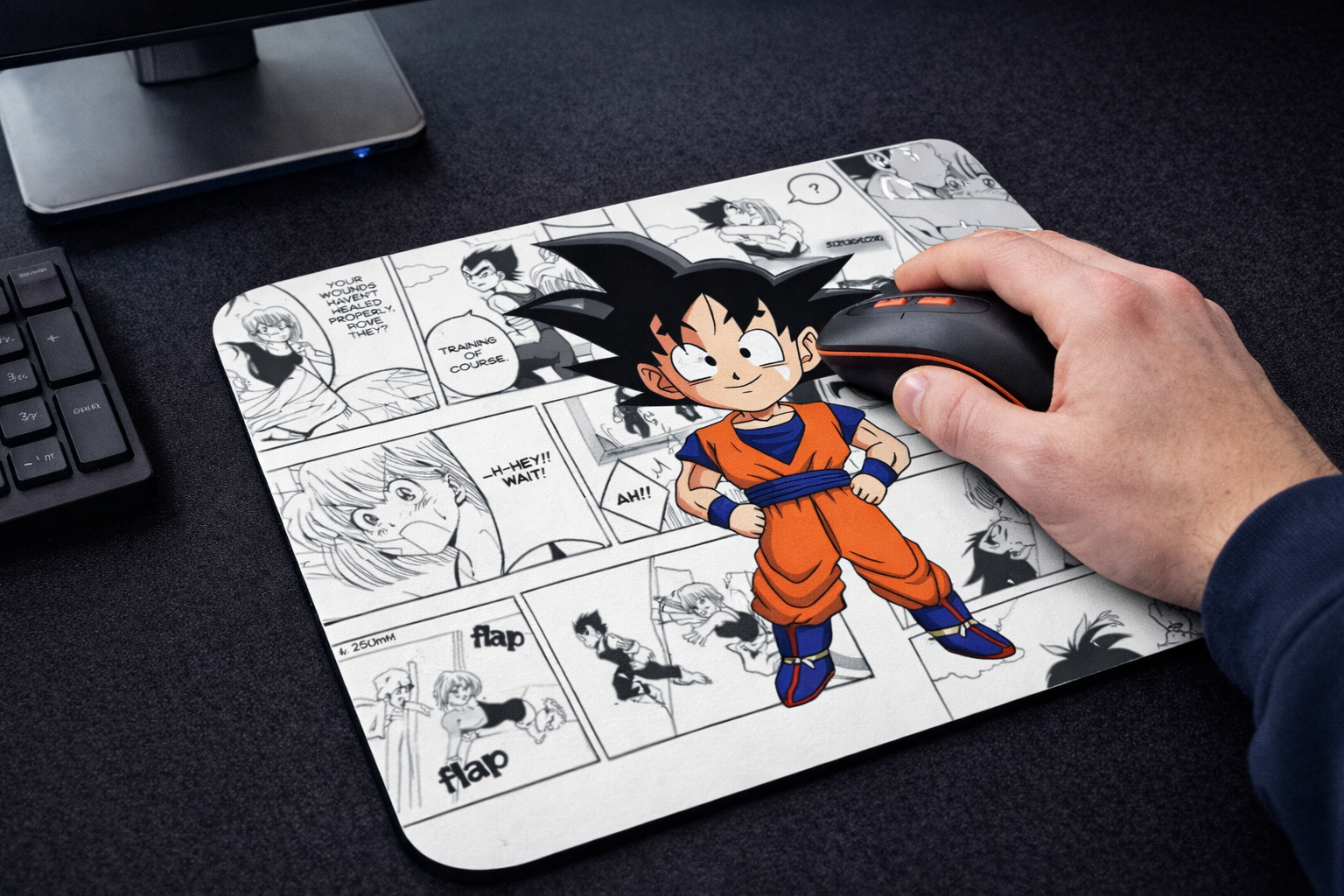 YAADIVA GOKU Printed Mouse Pad for Gaming, Study & Office | Smooth Surface Mousepad | Size 19cm / 22cm - Image 3