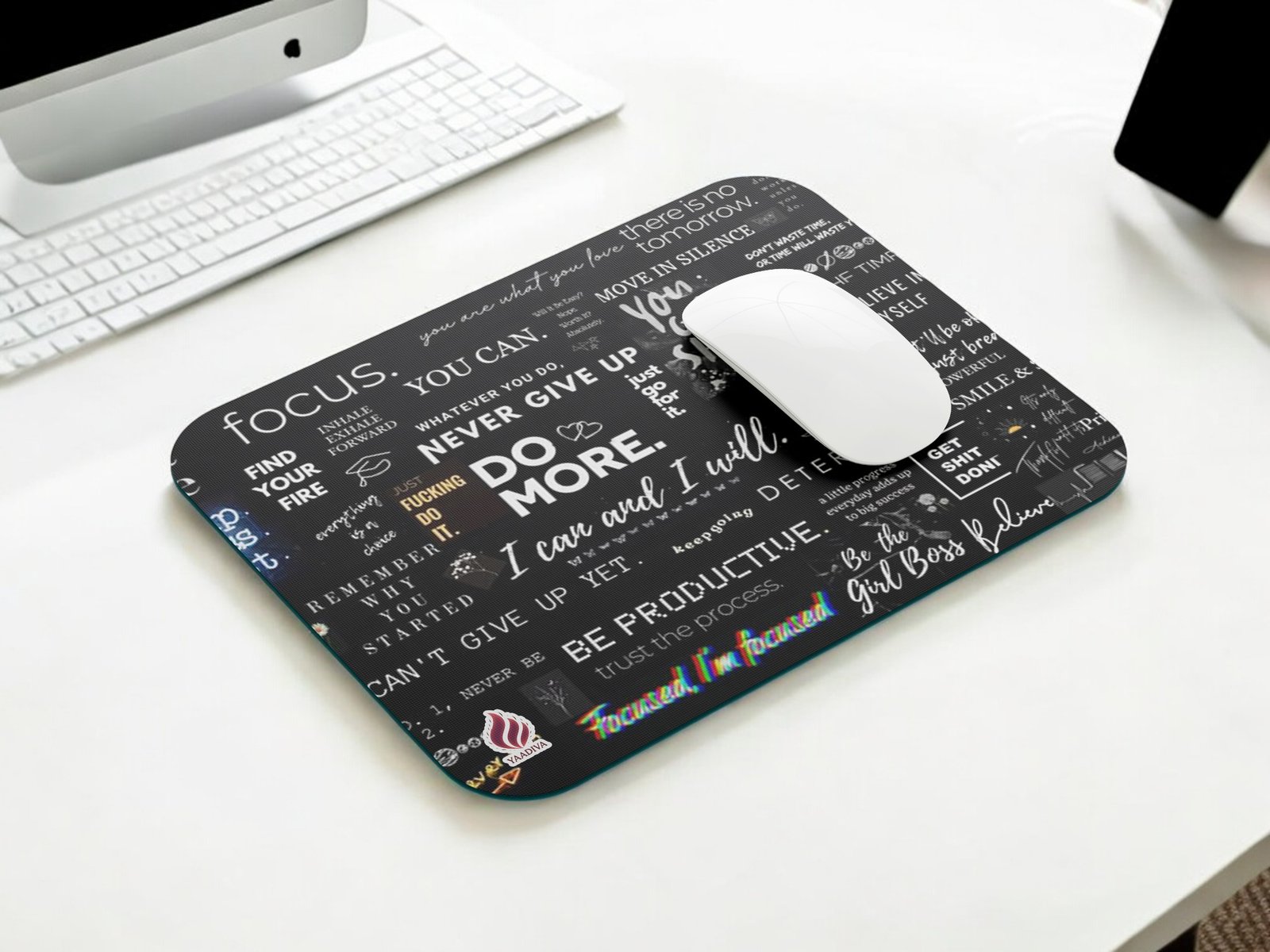 YAADIVA Motivational Printed Mouse Pad for Gaming, Study & Office | Smooth Surface Mousepad | Size 19cm / 22cm