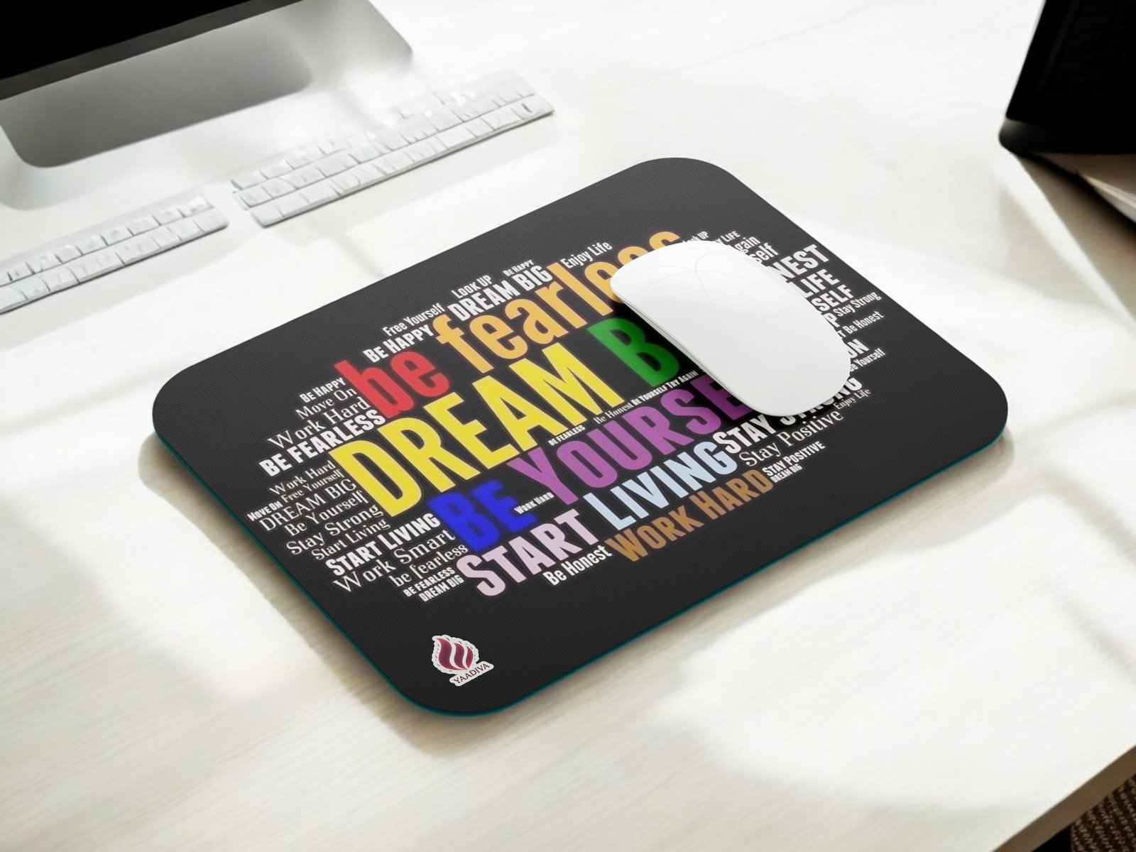 YAADIVA Motivational Printed Mouse Pad for Gaming, Study & Office | Smooth Surface Mousepad | Size 19cm / 22cm