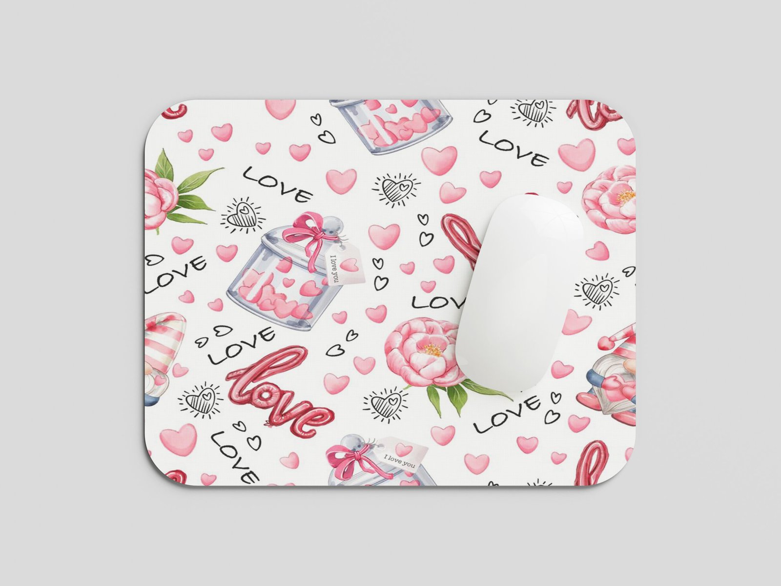 YAADIVA Valentine Gift Mousepad for Boys & Girls | Romantic Couple Mouse Pad with Anti-Slip Rubber Base | 3mm Thick Smooth Surface | 19cm & 23cm Desk Accessory for Him & Her