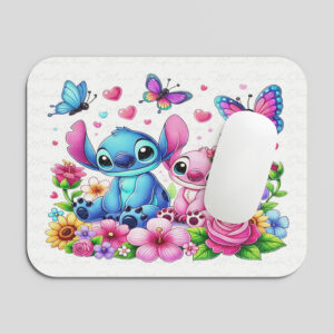 Cute Cartoon Couple Mouse Pad | Love Theme Printed Mousepad | Smooth Surface | Non-Slip Rubber Base | Gift for Girlfriend Boyfriend | 19x23 cm