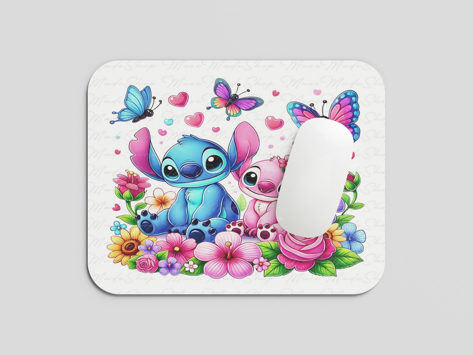 Cute Cartoon Couple Mouse Pad | Love Theme Printed Mousepad | Smooth Surface | Non-Slip Rubber Base | Gift for Girlfriend Boyfriend | 19x23 cm