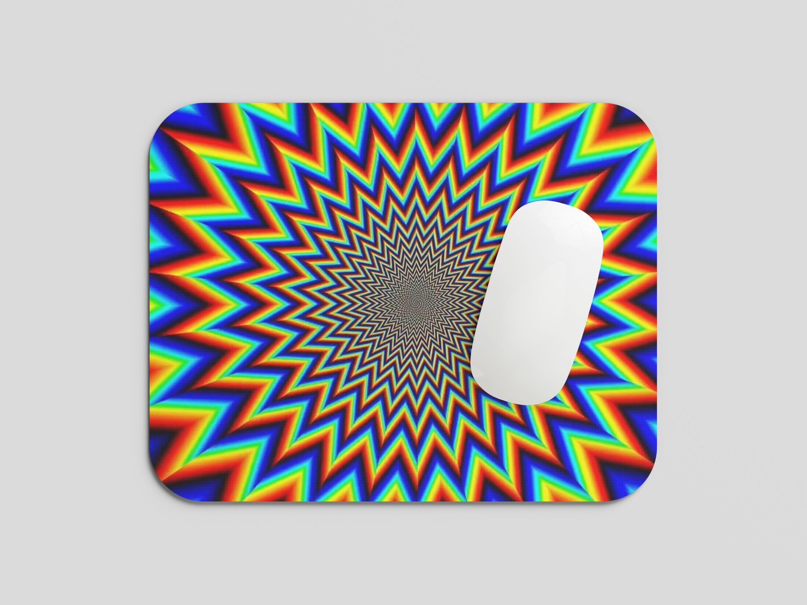 Abstract Optical Illusion Mousepad | Black & White 3D Hypnotic Design | Non-Slip Rubber Base, Smooth Surface | Gaming & Office Desk Mouse Pad