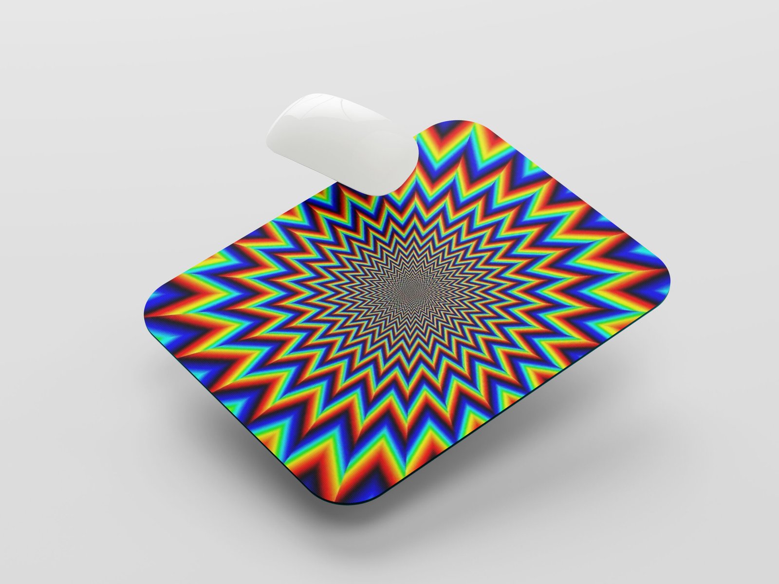 Abstract Optical Illusion Mousepad | Black & White 3D Hypnotic Design | Non-Slip Rubber Base, Smooth Surface | Gaming & Office Desk Mouse Pad - Image 2
