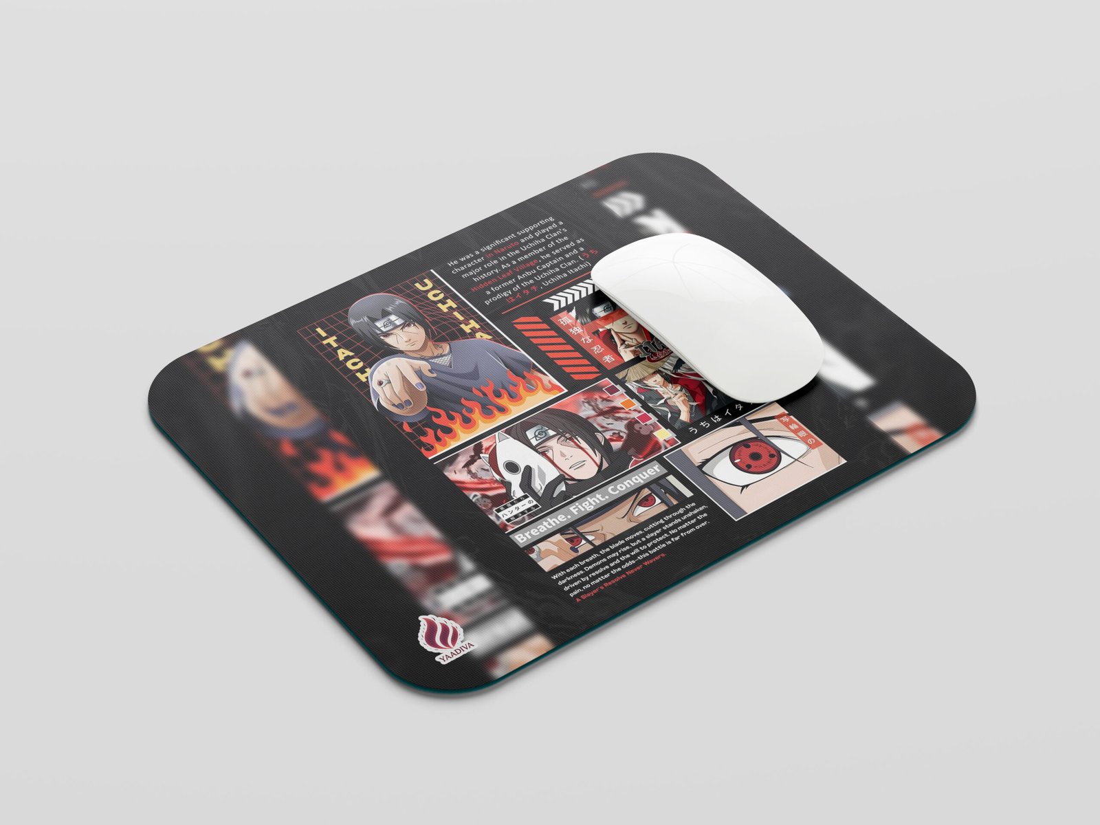YAADIVA Itachi Anime Printed Mouse Pad for Gaming, Study & Office | Smooth Surface Mousepad | Size 19cm / 22cm - Image 4