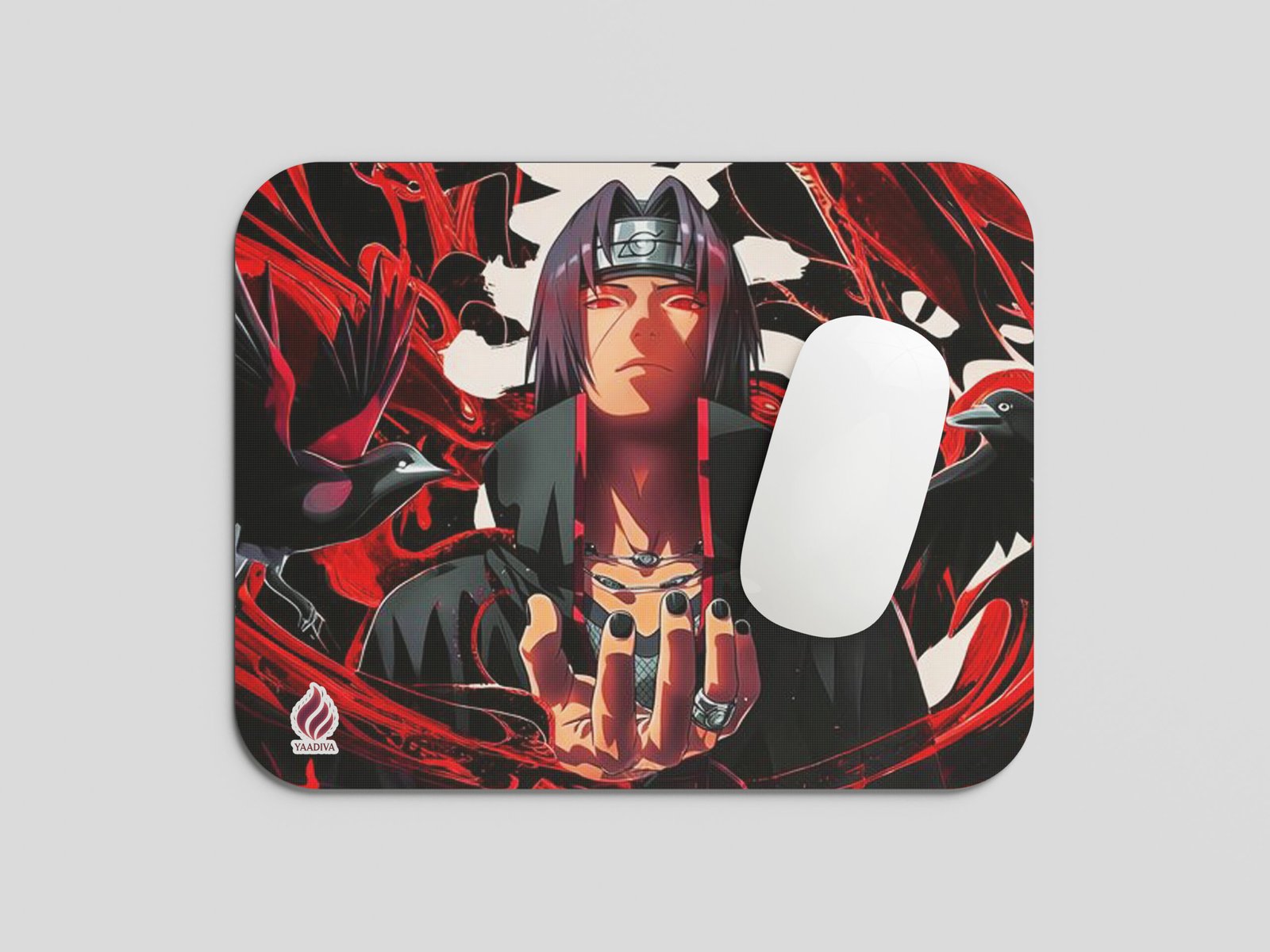 YAADIVA Itachi Anime Printed Mouse Pad for Gaming, Study & Office | Smooth Surface Mousepad | Size 19cm / 22cm