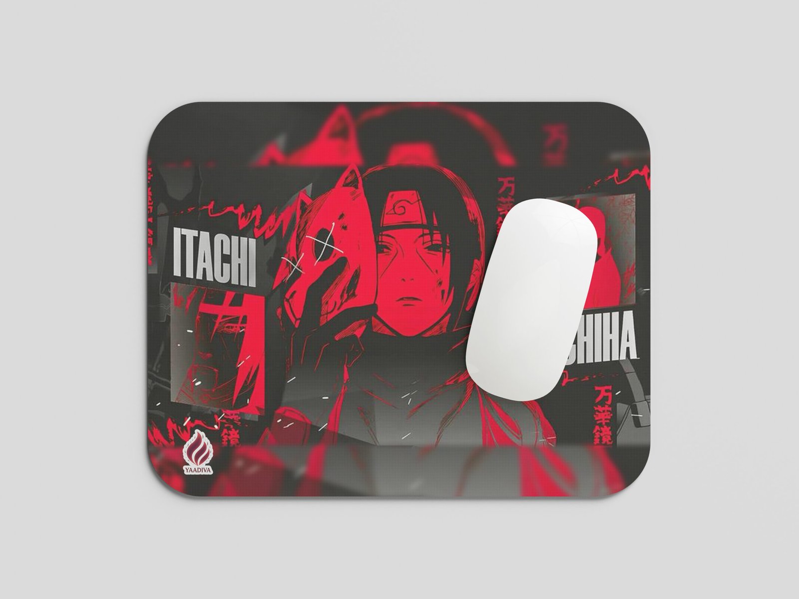 YAADIVA Itachi Anime Printed Mouse Pad for Gaming, Study & Office | Smooth Surface Mousepad | Size 19cm / 22cm