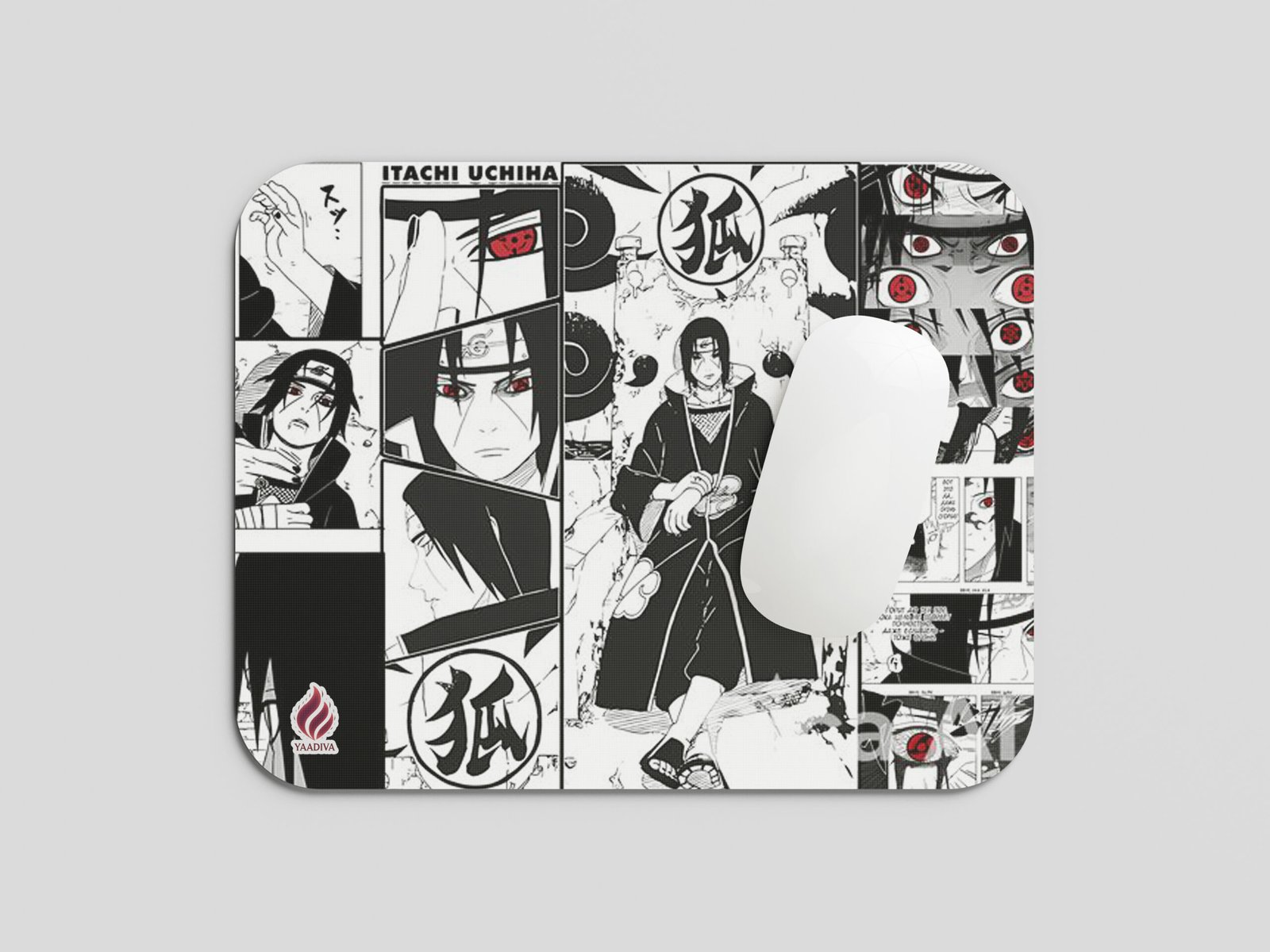 YAADIVA Itachi Anime Printed Mouse Pad for Gaming, Study & Office | Smooth Surface Mousepad | Size 19cm / 22cm
