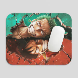 Anime Pirate Duo Printed Gaming Mouse Pad | Large Size Non-Slip Rubber Base | Smooth Surface Mousepad for Laptop & PC