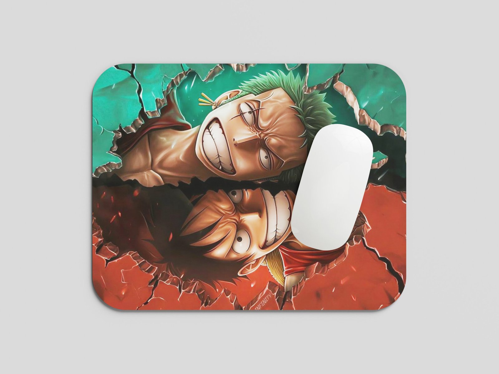Anime Pirate Duo Printed Gaming Mouse Pad | Large Size Non-Slip Rubber Base | Smooth Surface Mousepad for Laptop & PC