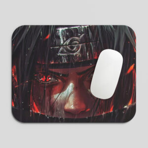 Dark Ninja Red Eyes Anime Art Printed Gaming Mouse Pad | 7.5 x 9 Inch (19 x 23 cm) | Non-Slip Rubber Base | Smooth Surface Mousepad for Laptop & PC