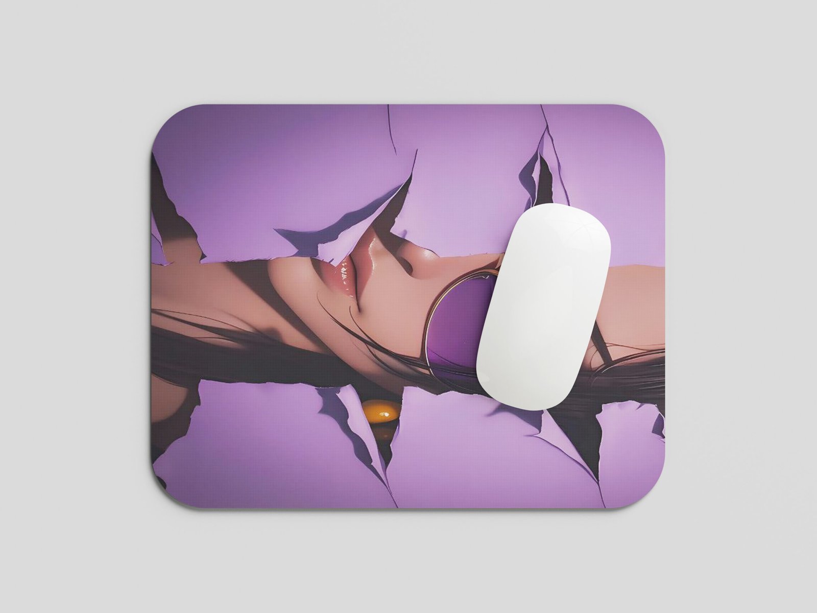 Purple Aesthetic Anime Girl Art Printed Gaming Mouse Pad | 7.5 x 9 Inch (19 x 23 cm) | Non-Slip Rubber Base | Smooth Surface Mousepad for Laptop & PC - Image 2