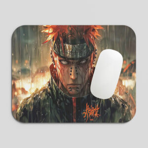 Anime Warrior Intense Face Art Printed Gaming Mouse Pad | 7.5 x 9 Inch (19 x 23 cm) | Non-Slip Rubber Base | Smooth Surface Mousepad for Laptop & PC