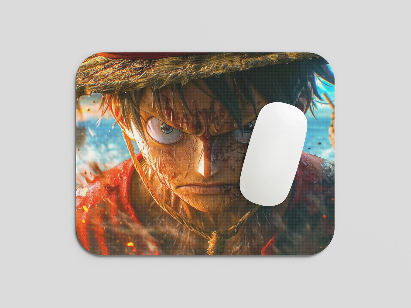 Anime Pirate Warrior Face Art Printed Gaming Mouse Pad | 7.5 x 9 Inch (19 x 23 cm) | Non-Slip Rubber Base | Smooth Surface Mousepad for Laptop & PC - Image 3