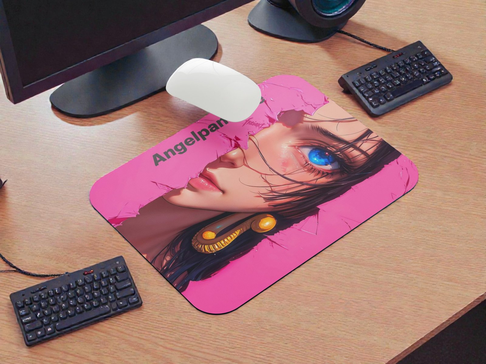 Anime Girl Angel Art Printed Gaming Mouse Pad | 7.5 x 9 Inch (19 x 23 cm) | Non-Slip Rubber Base | Smooth Surface Mousepad for Laptop & PC - Image 3