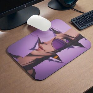 Purple Aesthetic Anime Girl Art Printed Gaming Mouse Pad | 7.5 x 9 Inch (19 x 23 cm) | Non-Slip Rubber Base | Smooth Surface Mousepad for Laptop & PC