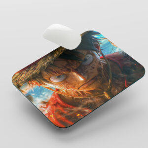 Anime Pirate Warrior Face Art Printed Gaming Mouse Pad | 7.5 x 9 Inch (19 x 23 cm) | Non-Slip Rubber Base | Smooth Surface Mousepad for Laptop & PC