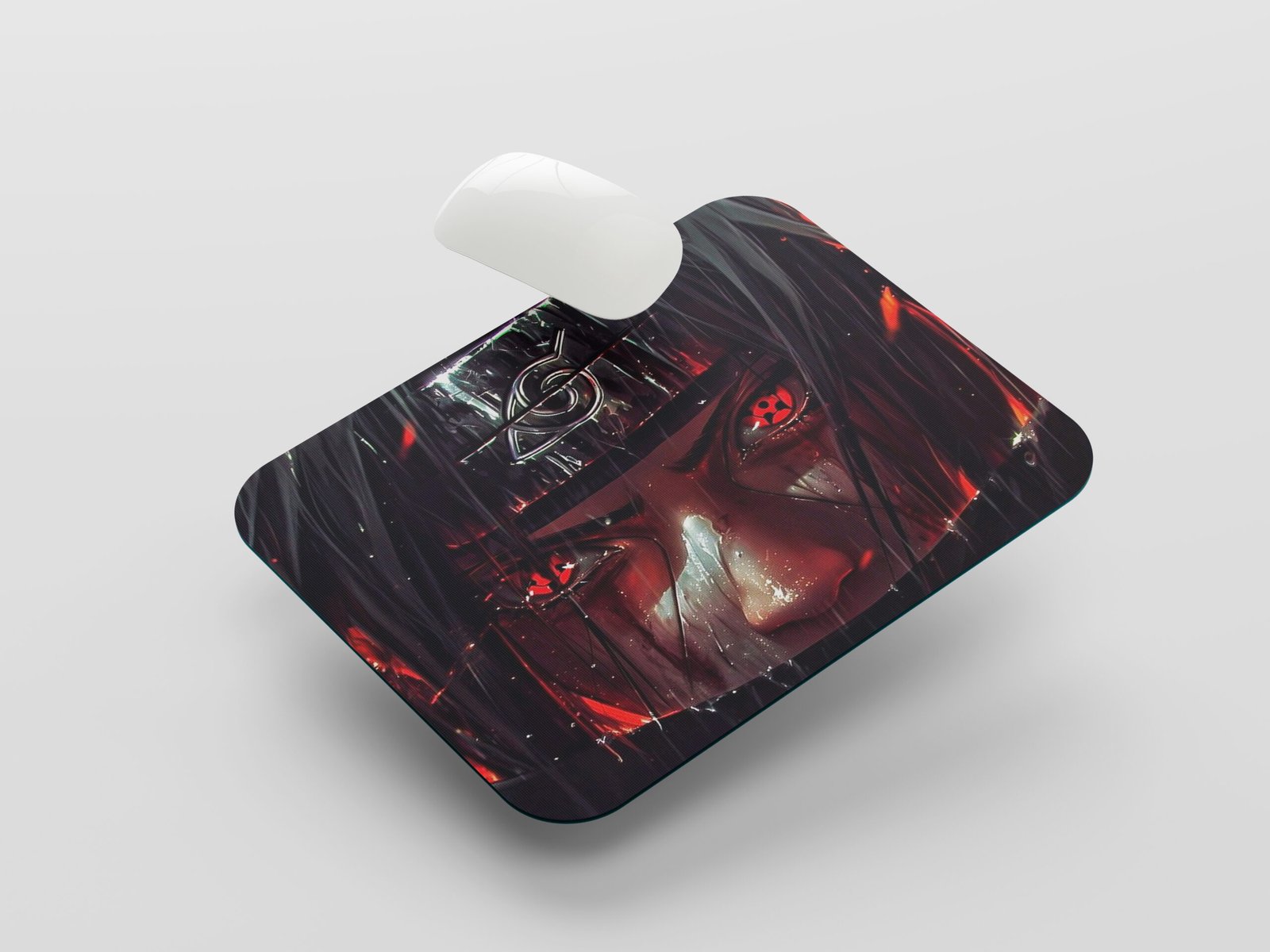 Dark Ninja Red Eyes Anime Art Printed Gaming Mouse Pad | 7.5 x 9 Inch (19 x 23 cm) | Non-Slip Rubber Base | Smooth Surface Mousepad for Laptop & PC - Image 3