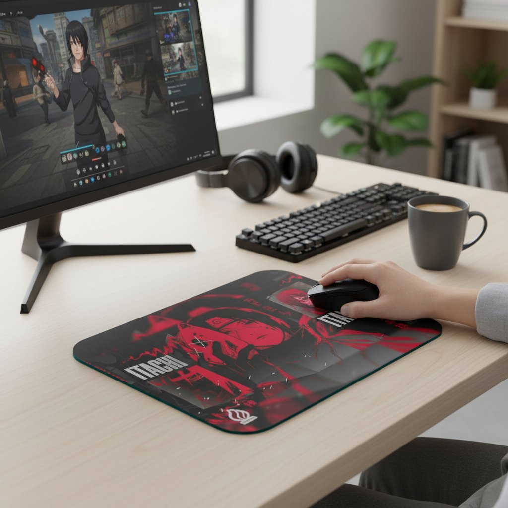 YAADIVA Itachi Anime Printed Mouse Pad for Gaming, Study & Office | Smooth Surface Mousepad | Size 19cm / 22cm - Image 3