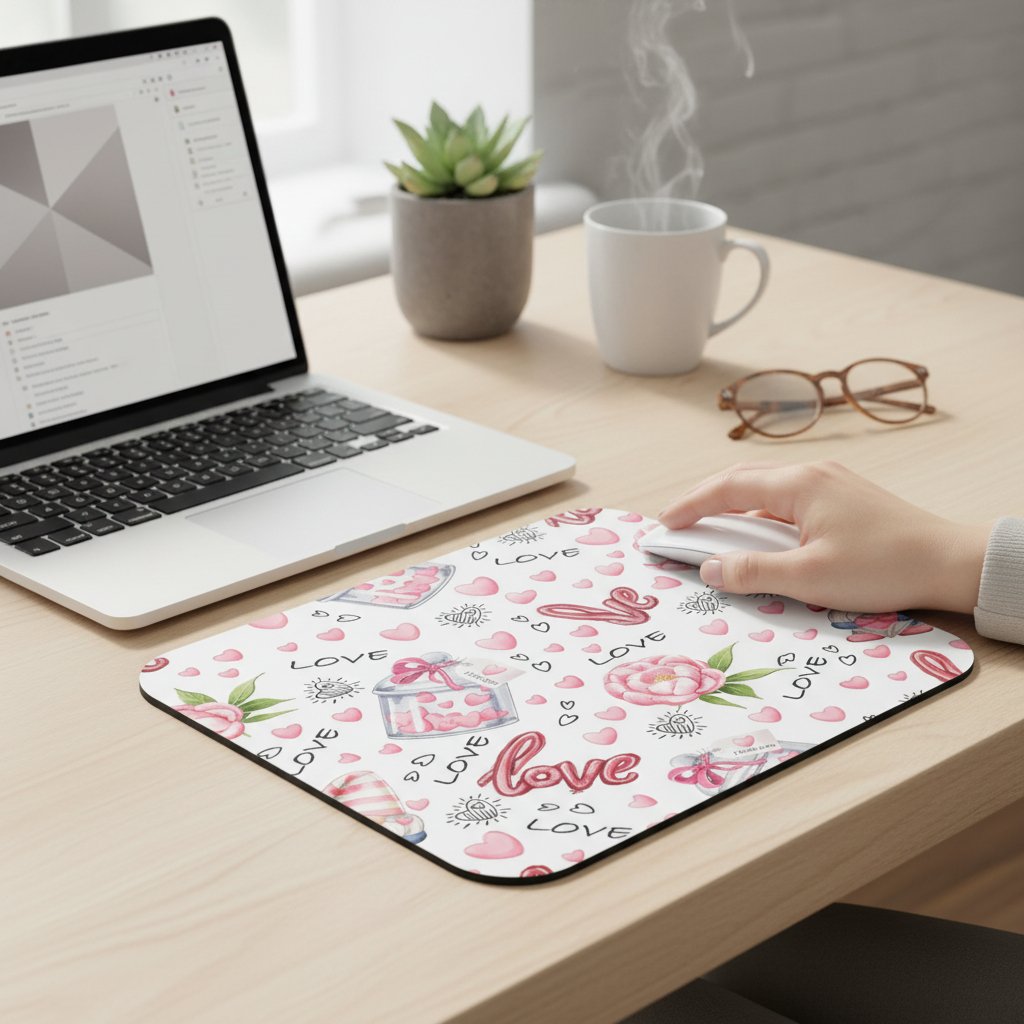 YAADIVA Valentine Gift Mousepad for Boys & Girls | Romantic Couple Mouse Pad with Anti-Slip Rubber Base | 3mm Thick Smooth Surface | 19cm & 23cm Desk Accessory for Him & Her - Image 3