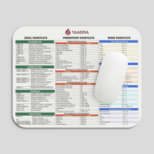 YAADIVA Office Computer Shortcuts Printed Mouse Pad for Gaming, Study & Office | Smooth Surface Mousepad | Size 19cm / 22cm