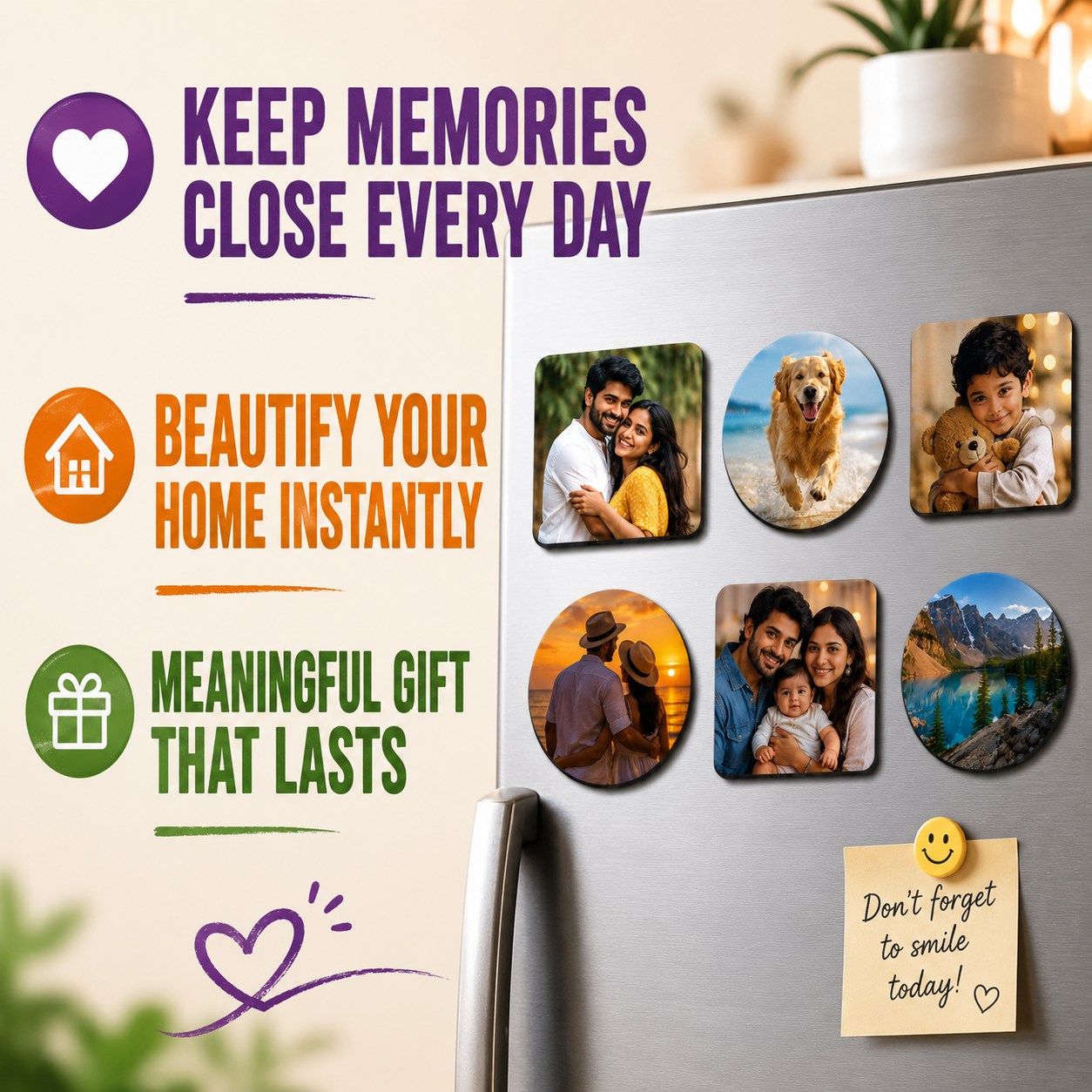 Personalized MDF Fridge Magnet | Custom Photo Magnet 3.75 Inch | Premium Gift for Home & Kitchen | MOQ 2 Pieces - Image 4