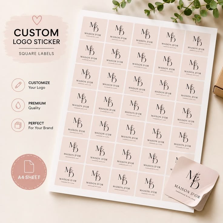 Custom Brand Stickers – Self Adhesive | Logo & Business Branding - Yaadiva