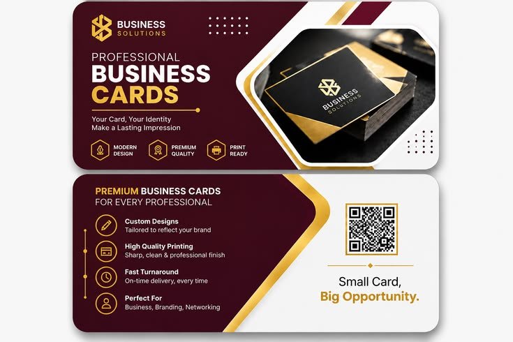Custom Business Card – 270 GSM Glossy | 10 × 5.5 cm | Pack of 50 - Yaadiva