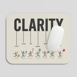 CLARITY Motivation Mouse Pad | Inspirational Self Growth & Positive Thinking Desk Mat