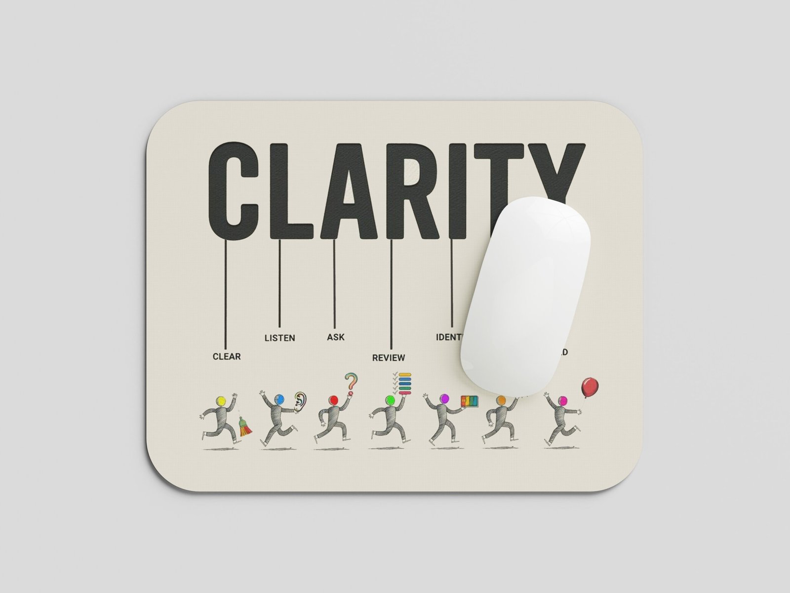 CLARITY Motivation Mouse Pad | Inspirational Self Growth & Positive Thinking Desk Mat