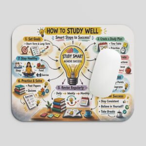 How to Study Well Educational Mouse Pad | Study Tips & Student Motivation Desk Mat