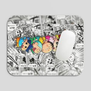 Shinchan Manga Style Mouse Pad | Colorful Cartoon Comic Design Desk Mat for Fans