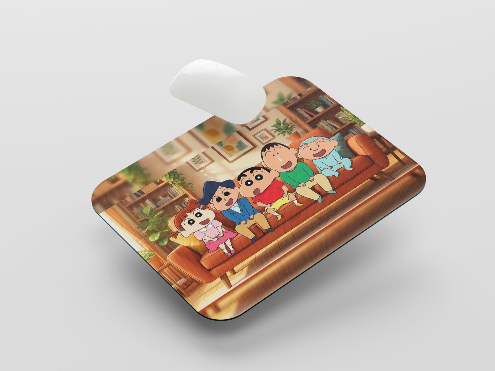 Shinchan Family Cartoon Mouse Pad | Cute Family Theme Sofa Design Desk Mat
