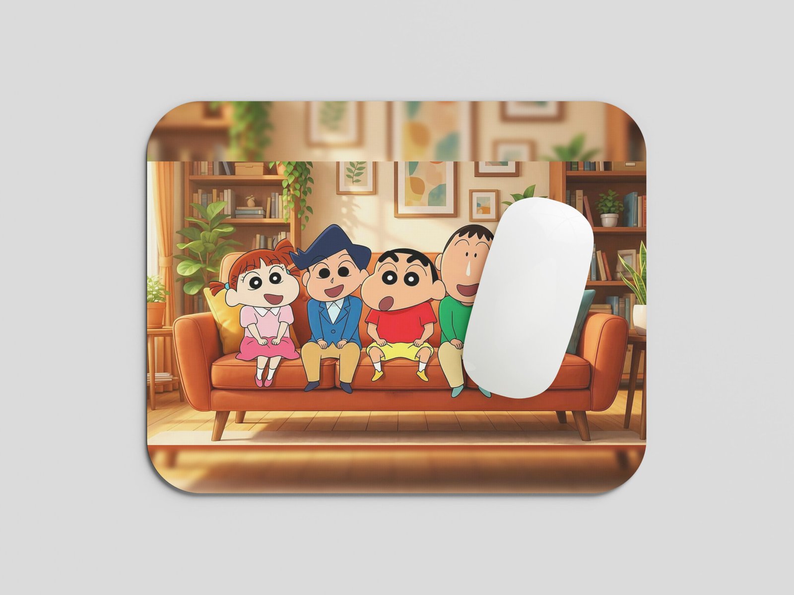 Shinchan Family Cartoon Mouse Pad | Cute Family Theme Sofa Design Desk Mat