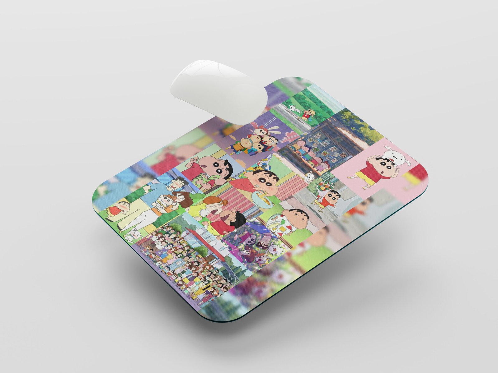 Shinchan Cartoon Collage Mouse Pad | Colorful Character Collection Design Desk Mat