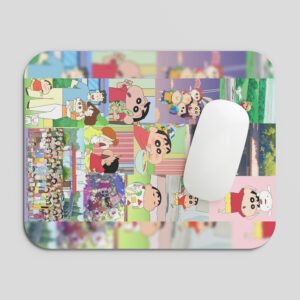 Shinchan Cartoon Collage Mouse Pad | Colorful Character Collection Design Desk Mat
