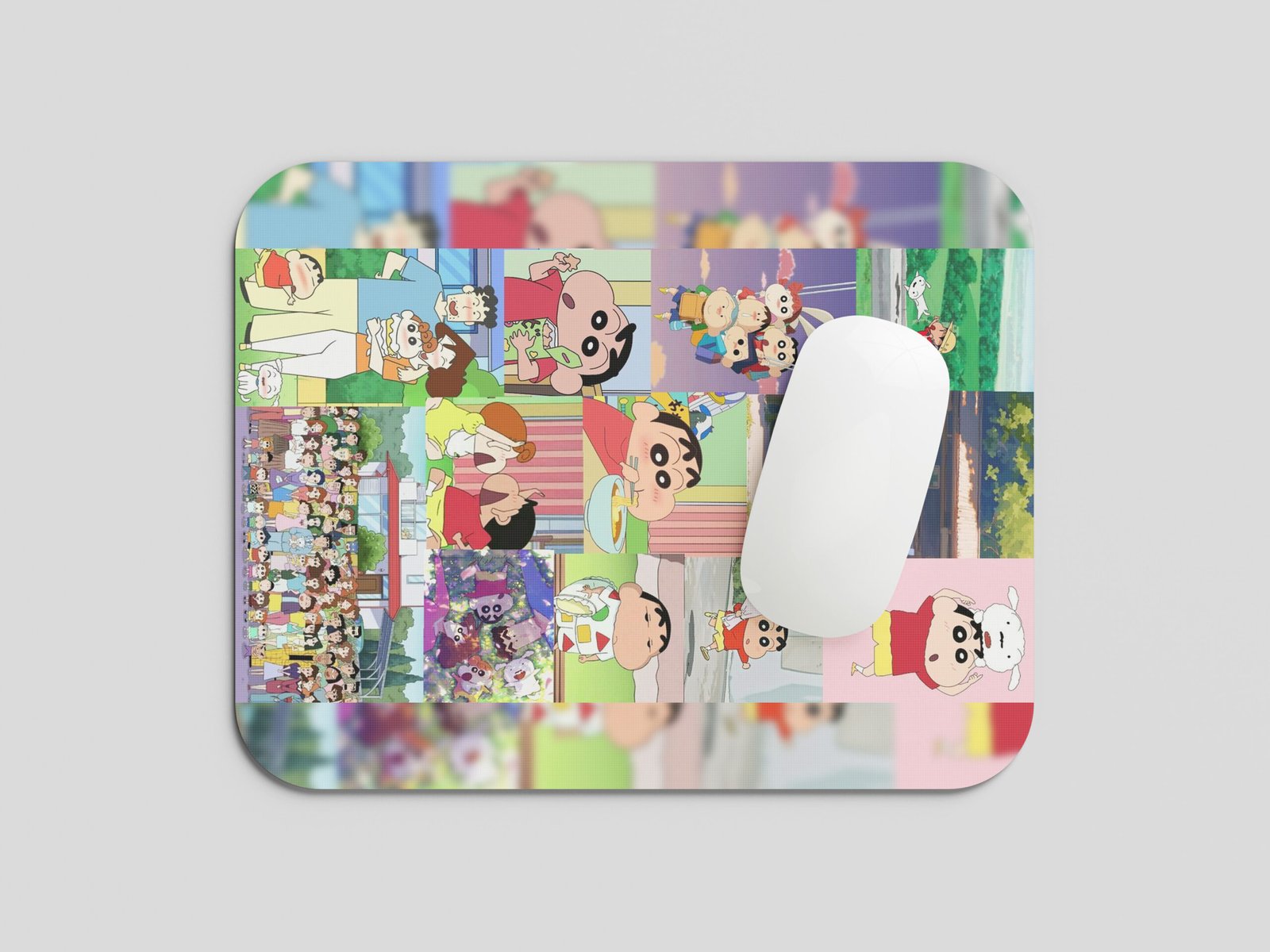 Shinchan Cartoon Collage Mouse Pad | Colorful Character Collection Design Desk Mat