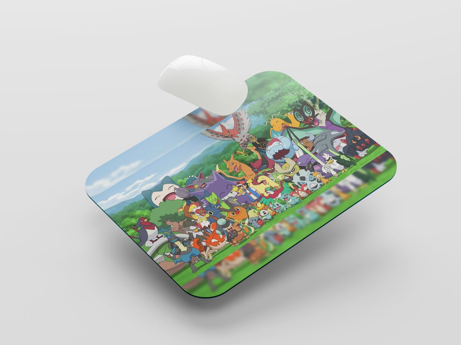Pokémon Character Group Mouse Pad | Colorful Anime Theme Gaming Desk Mat for Fans