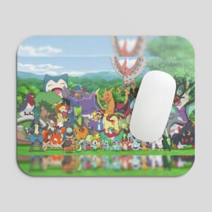 Pokémon Character Group Mouse Pad | Colorful Anime Theme Gaming Desk Mat for Fans