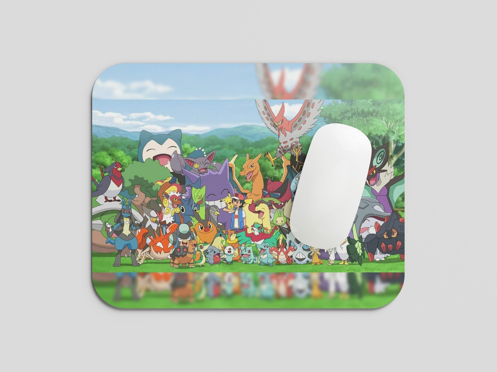 Pokémon Character Group Mouse Pad | Colorful Anime Theme Gaming Desk Mat for Fans