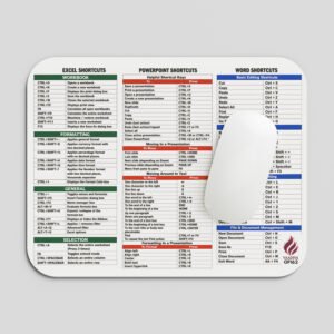Office Computer Shortcuts Printed Mouse Pad | 7 × 9 Inch | 3mm Thick | Smooth Surface | Non-Slip Base | SKU: OF162