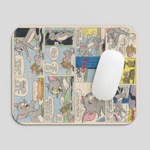 Tom & Jerry Comic Strip Mouse Pad | Vintage Cartoon Comic Design Desk Mat for Fans