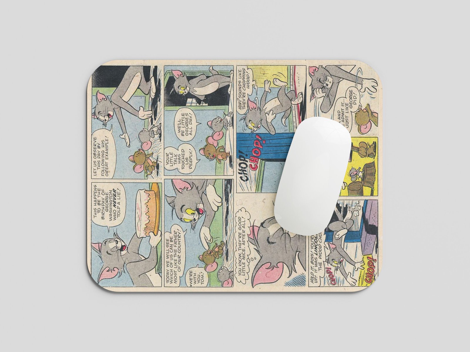 Tom & Jerry Comic Strip Mouse Pad | Vintage Cartoon Comic Design Desk Mat for Fans