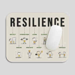 RESILIENCE Motivation Mouse Pad | Inspirational Self Growth & Never Give Up Desk Mat