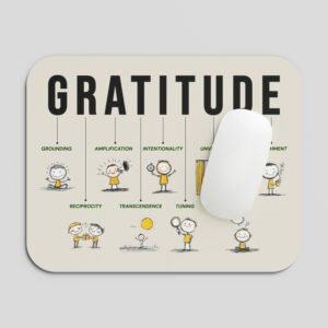 GRATITUDE Motivation Mouse Pad | Positive Thinking Mindfulness & Inspirational Desk Mat