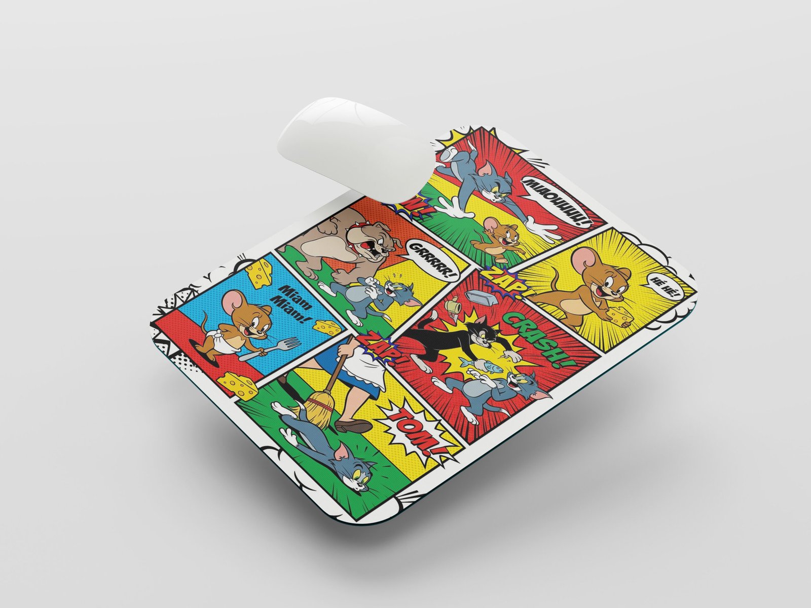 Tom & Jerry Comic Mouse Pad | Colorful Cartoon Comic Strip Design Desk Mat for Fans